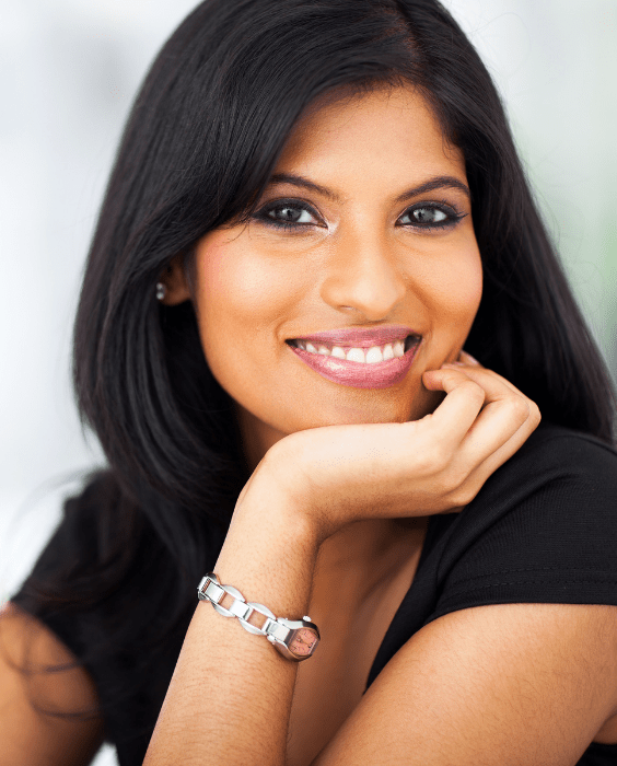 Personal Power concept pretty smiling woman