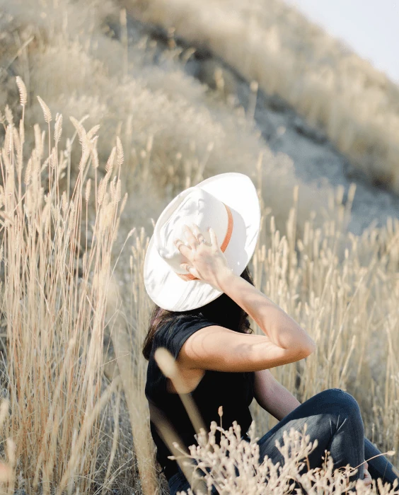 Questions We Ask Concept girl in fiedl