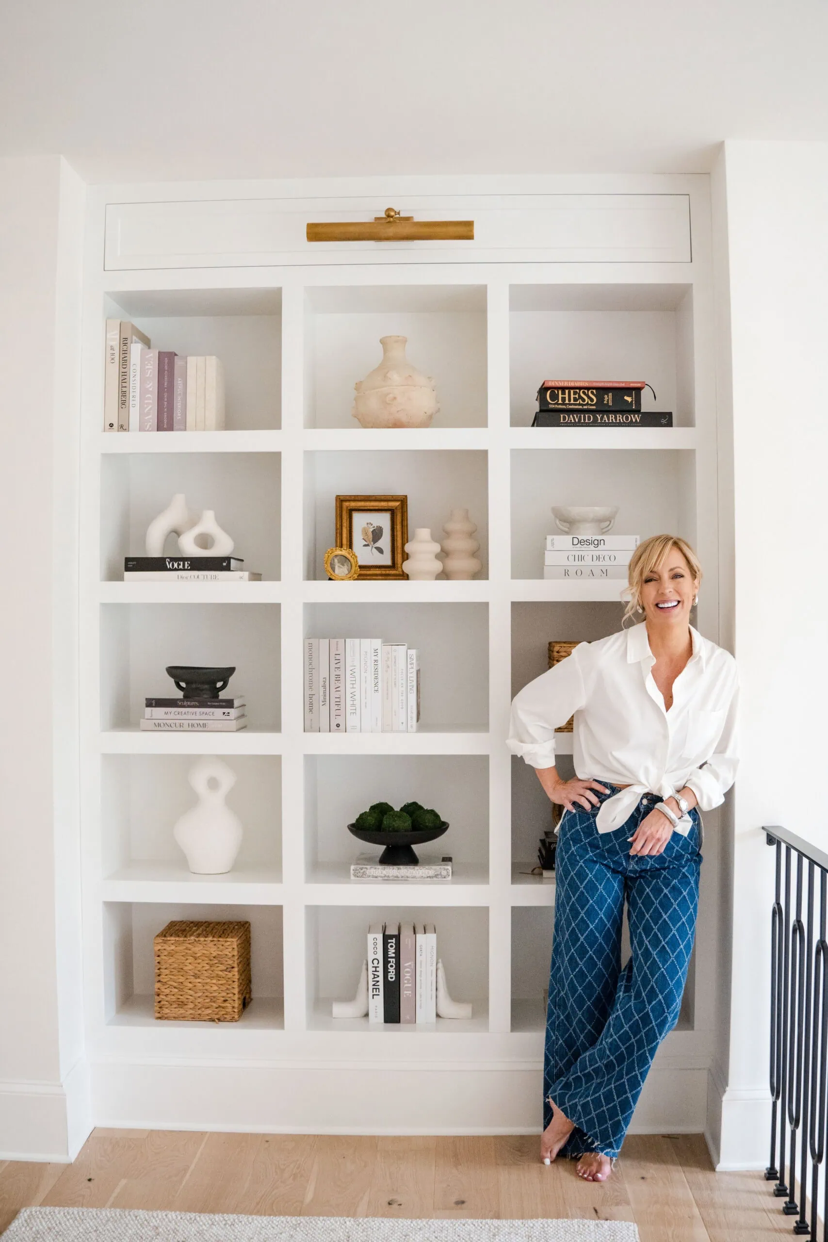 White Shirt + Patterned Jeans (85)